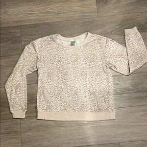 Honeydew USA Cream and Brown Leopard Print lightweight Sweater Size S